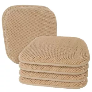 Khaki Chairs Cushions for Dining Chairs 6 Pack Non Slip Foam Kitchen Seat Cus... - Picture 1 of 8