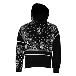 DOLCE & GABBANA Sweater Black Bandana Hooded Men Sweatshirt IT46/US36/S 1200usd - Picture 1 of 9