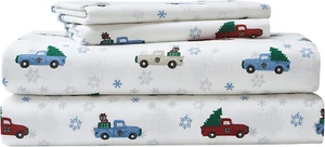 - King Sheets, Cotton Flannel Bedding Set, Brushed for Extra Softness, Cozy Home - Picture 1 of 12