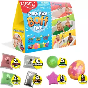 Mega Baff Pack 12 use- Gelli Slime baff Crackle Baff Bombz by Zimpli kids - Picture 1 of 13