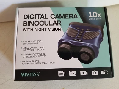 Бинокль цифровой камеры Vivitar 10-кратный зум с ночным видением - VIVCVIR12 СИНИЙ - Изображение 1 из 2