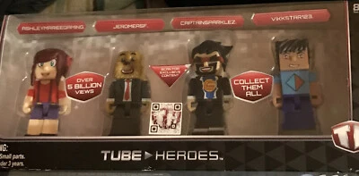 Tube Heroes AshleyMarieGaming, CaptainSparklez, Vikkstar123, Jeromersf Figures - Image 1 of 4