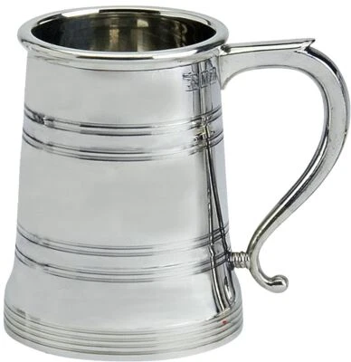 Pewterware 1 pint Tankard Traditional Shape Beer Mug Ideal for Engraving - Image 1 of 2