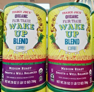 Trader Joe's Bio Weckmischung Medium Röstung ganze Bohne Kaffee 28oz (2 Rollen) - Bild 1 von 2