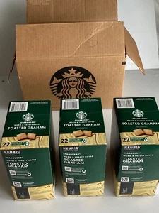 Lot of 3- Starbucks Toasted Graham Flavored Coffee K-Cups Pods - 22 Keurig Cups - Picture 1 of 8