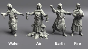 Elemental Cultists Kickstarter Noblewolf Miniaturen Modelle D&D - Bild 1 von 1