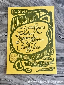 BG-0 GRASS ROOTS QUICKSILVER WES WILSON 1966 HANDBILL - EARLY FILLMORE EXC - Picture 1 of 3