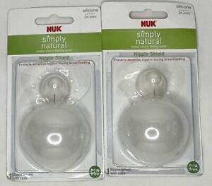 NUK Nipple Shield Silicone 2 pack Baby Breastfeeding Guard Protector with Case