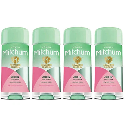 Paquete de 4 antitranspirantes y desodorantes Lady Mitchum con control de olores con oxígeno, polvo fresco Foto 1 de 4