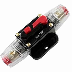 CAR STEREO AUDIO 12V CIRCUIT BREAKER FUSE INLINE FITS 4 8 GAUGE WIRE 100 AMP US - Picture 1 of 6