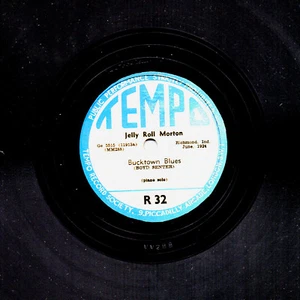 RARE JELLY ROLL MORTON PIANO 78  TOM CAT BLUES / BUCKTOWN BLUES  TEMPO R 32  E - Picture 1 of 2