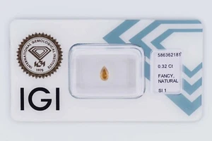 💎Fancy Diamant Intense Brownish Yellow - 0.32 ct. - SI1 - IGI Zertifikat 💎 - Bild 1 von 5
