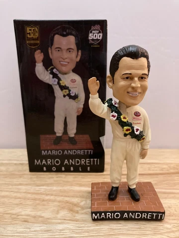 MARIO ANDRETTI 1969 Indy 500 Champion 50th Anniversary Commemorative Bobblehead Cover