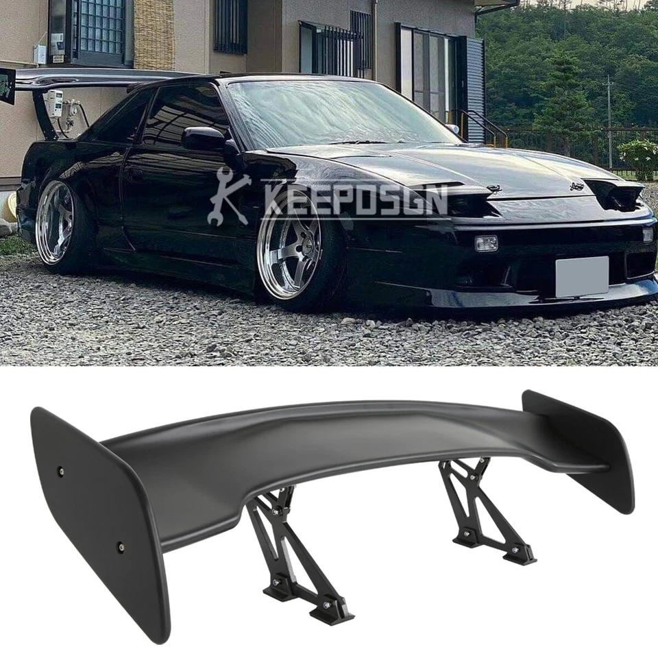 For Nissan 200SX 180SX Matte 46" High Stand Rear Trunk Spoiler Racing GT Wing - Image 1 of 4
