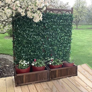 Large Wood Planter Box Outdoor Garden Lattice Trellis Shelf for Vegetable Flower - Picture 1 of 12