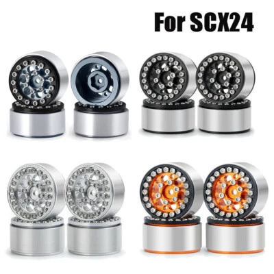 4X Alloy Beadlock Wheel Rim Hub For 1:24 Axial SCX24 AXI90081 AXI00001/2 RC Car - Image 1 of 4