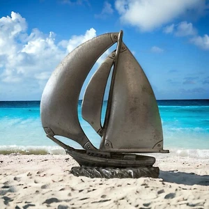 Signed Spoontiques Pewter Figure Sailboat Ship S777 - Picture 1 of 12