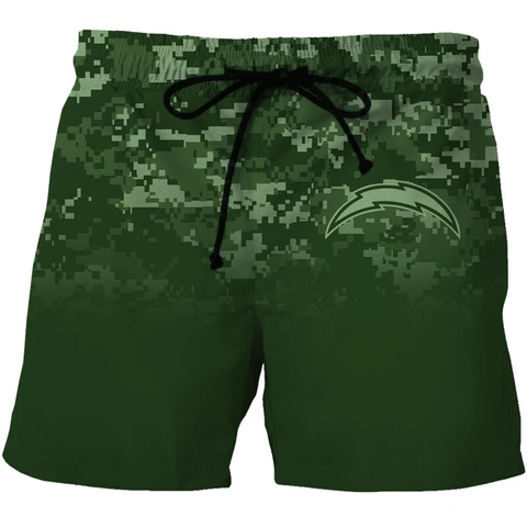 Los Angeles Chargers Board Shorts Men's Lightweight Workout Athletic Short Pants Cover