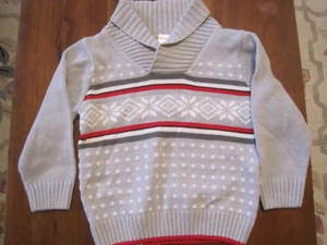 Gymboree grau Weihnachten Schneeflocke nordischer Schalkragen Pullover 18-24 Monate gebraucht, in einwandfreiem Zustand - Bild 1 von 4