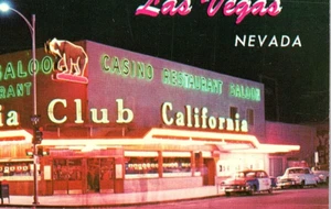 Vintage Las Vegas Casino Postkarte The California Club in den 1950er Jahren Autos an der Ecke... - Bild 1 von 3