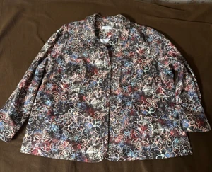 C J Banks Jacke Knopfleiste Taschen Kerbkragen Mehrfarbig Größe 1X - Bild 1 von 14
