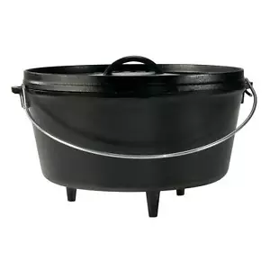 Lodge L14DCO3 vorgewürzt Gusseisen Deep Camp Dutch Oven mit Deckel 10 Qt Größe 14 - Bild 1 von 4