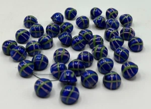 Lot of 10 Glass Buttons - Blue - 4 Lots Available, Listing is for ONE LOT ONLY - Picture 1 of 10