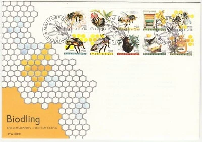 Bees Beekeeping Private Post Stamps Sweden FDC Booklet 1990 - Image 1 of 2