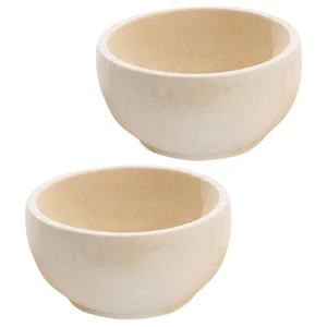 2 Pcs Wooden Bowl Toy Child Unfinished Playthings Small Ornamental - Picture 1 of 12