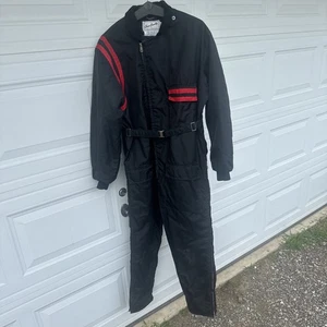 Vintage Snow Country Made In Hong Kong Snowmobile Suit Black Red. (T11) - Picture 1 of 9
