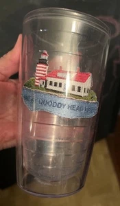Bicchiere trasparente Tervis ricamato West Quoddy Head Lighthouse 16 once Costa del Maine - Foto 1 di 8