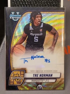 Tre Norman 2024-25 Bowman Chrome U Black Wave Auto Marquette Guard #88 - Bild 1 von 6