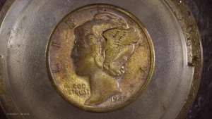 1945-S Mercury Dime, 90% Silver US Mint Coin, Free Shipping. Beautiful Toning! - Picture 1 of 2