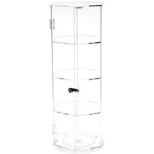 Plymor Acrylic Hexagonal Locking Case, Rotating Base 3 Shelves 24"Hx9.5"Wx8.25"D - Picture 1 of 1