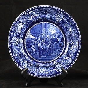 Antique Staffordshire Blue Historical Plate Death of Capt Lawrence Transferware - Picture 1 of 9