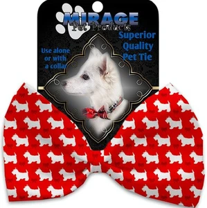 Christmas Westie Pet Bow Tie Collar Accessory with Velcro - Picture 1 of 1