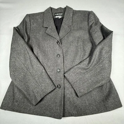 Blazer Sag Harbor Petite Gris Mezcla de Lana Chaqueta/Blazer Mujer 16P Foto 1 de 4