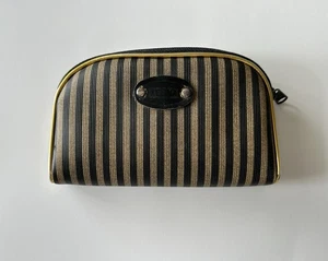Black & Gold Stripe Clutch Faux Leather Small Bag - Picture 1 of 8