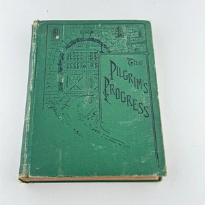 The Pilgrim’s Progress by John Bunyan 1880 Victorian Green Cloth Edition - Picture 1 of 8