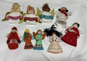 9 zufällige Stoff Stoff Filz Engel Weihnachtsschmuck Zielscheibe? Urlaub - Bild 1 von 10