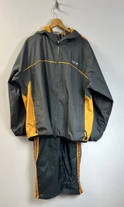 VTG Mens Starter Wind Breaker Jacket L  & Pants M  Set Gray And Yellow 💛 - Picture 1 of 11