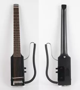 Guitarra Acústica Eléctrica Portátil Ultra Corta Sin Cabeza Viaje Silencioso - Imagen 1 de 9