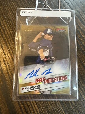 2018 Bowman’s Best Earley Indications MACKENZIE GORE Gold Auto /50 - Image 1 of 2