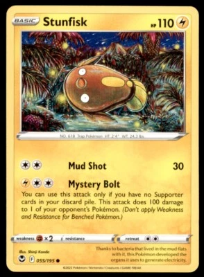 2022 Sword & Shield - Silver Tempest Stunfisk Basic/Common #055 - Image 1 of 2