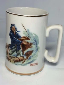 NORMAN ROCKWELL Museum 1985 "Braving The Storm" Sailor Coffee Tea Cup Mug - Picture 1 of 5