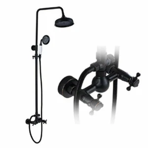 Dusch Armatur Duschset Regendusche Duschsystem Antik Retro Nostalgie Schwarz DHL - Bild 1 von 9