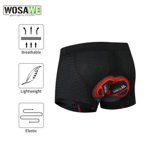 WOSAWE Mens Cycling Underwear Mountain Bike Shorts 5D Gel Padded Biking shorts - Picture 1 of 13