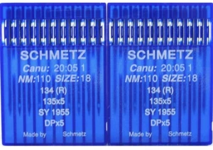 20 X Schmetz Needles Universal 134(R) 135x5 NM110-18 NEW - Picture 1 of 2