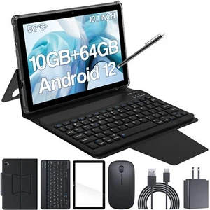 2 in 1 Tablet 10 inch Android 12 Tablets with Keyboard 10GB RAM 64GB ROM 1TB ... - Picture 1 of 7