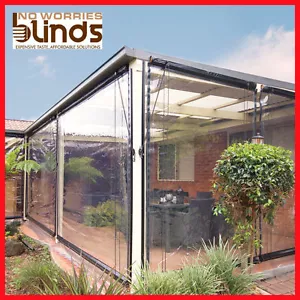 2 x 180 x 240 Clear Bistro Cafe Blinds PVC Patio Outdoor + Joiner + Wall Anchors - Picture 1 of 1
